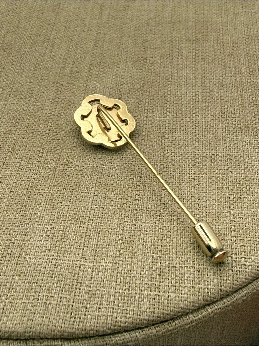 Gold Tone Opal Floral Stick Pin Brooch